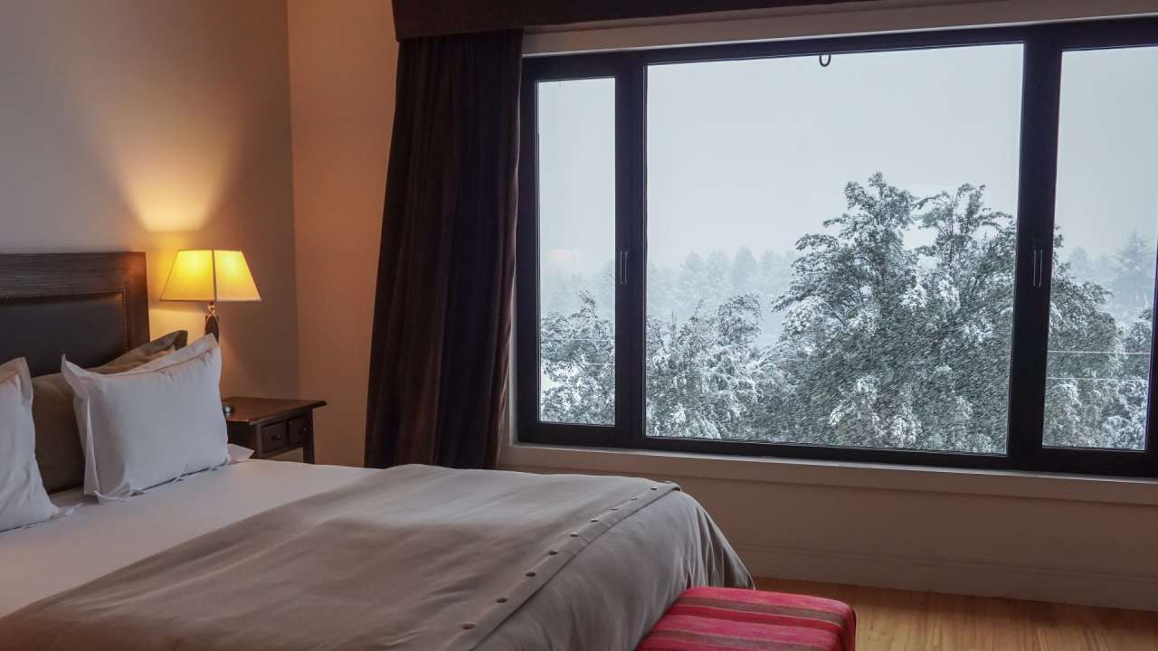 Room at Loi Suites Chapelco with snowy views of Patagonia